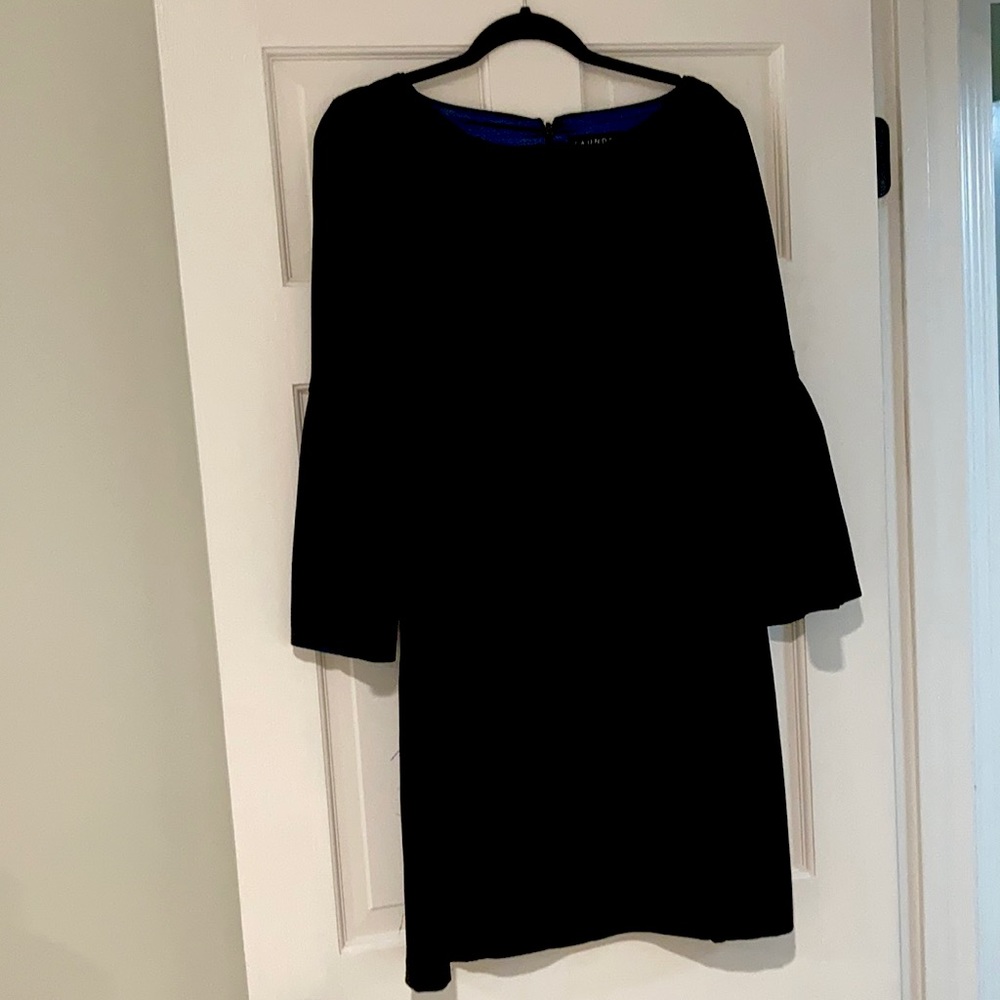 Black bell sleeve cocktail dress